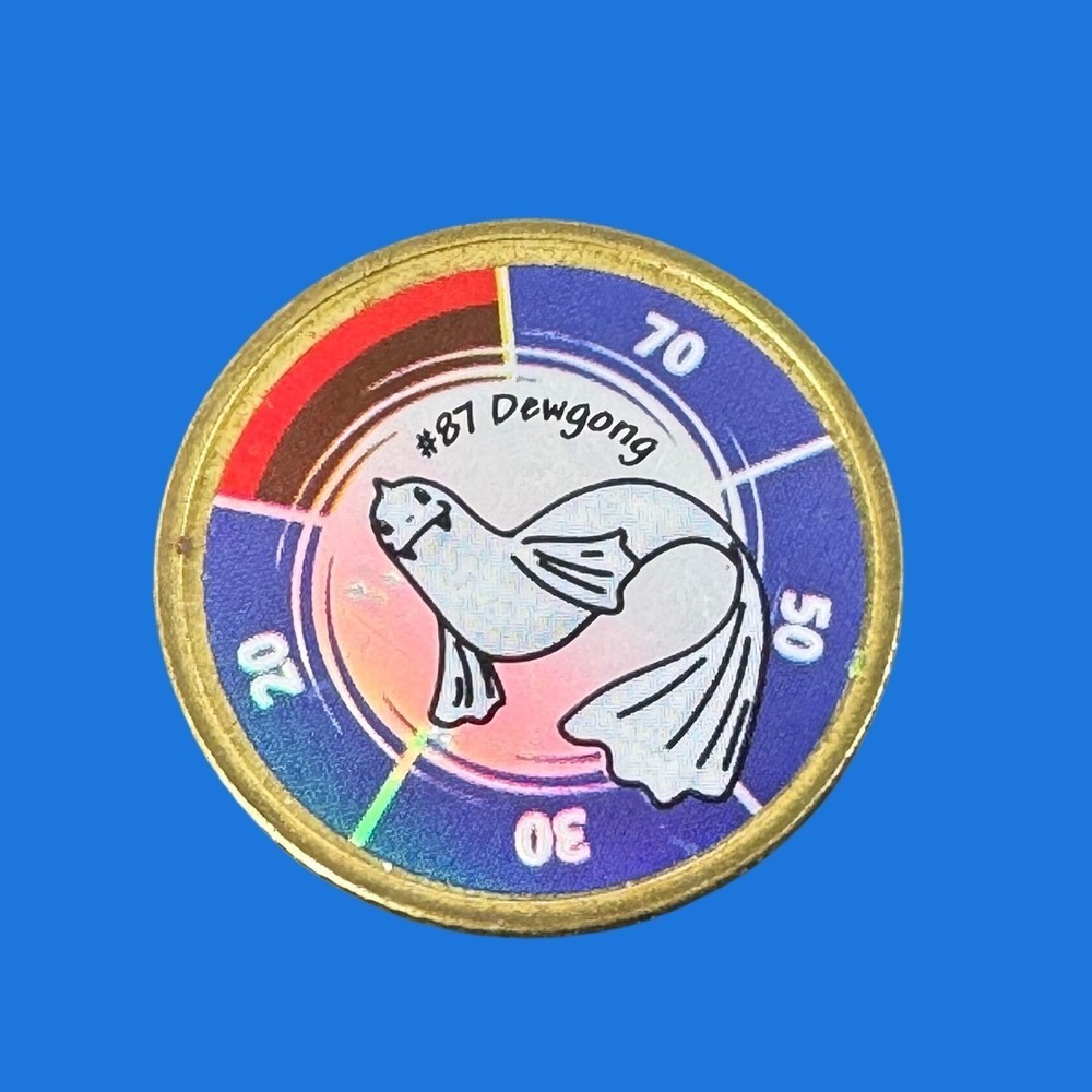 Vintage Pokemon Dewgong 87 Metal Game Coin Hasbro Nintendo Gotta Catch Em All